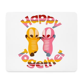 Cute kawaii figures - Mouse Pad (horizontal) - white - Front