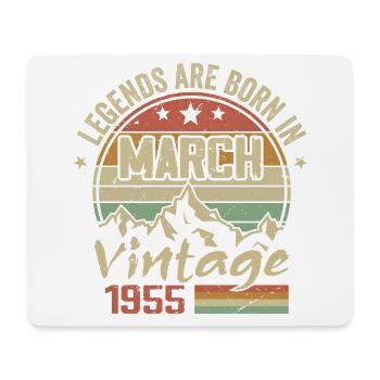 Les Légendes Sont Nées En Mars 1955 Cadeau Vintage - Tapis de souris (format paysage) - blanc - Devant