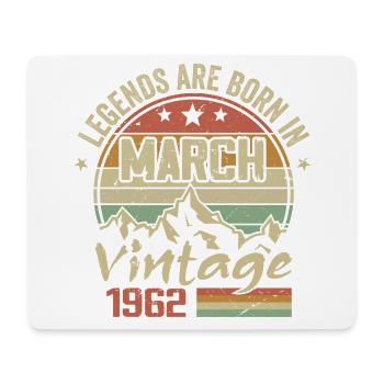 The Legends Were Born in March 1962 Vintage Gift - Mouse Pad (horizontal) - white - Front