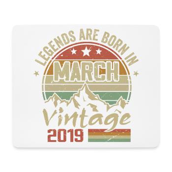 The Legends Were Born in March 2019 Vintage Gift - Mouse Pad (horizontal) - white - Front