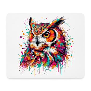 Hibou - Tapis de souris (format paysage) - blanc - Devant