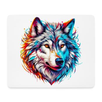 Loup - Tapis de souris (format paysage) - blanc - Devant