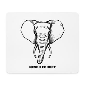 Elefant - Never forget - Mousepad (Querformat) - Weiß - Vorne