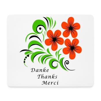 Thank you Thanks Merci - Mouse Pad (horizontal) - white - Front