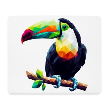 Toucan polygonal - Tapis de souris (format paysage) - blanc - Devant