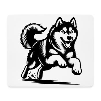 Husky sibérien - Tapis de souris (format paysage) - blanc - Devant