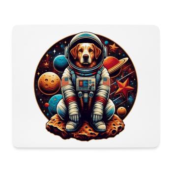 Space Pup Adventure: Astronaut Dog in der Galaxis - Mousepad (Querformat) - Weiß - Vorne