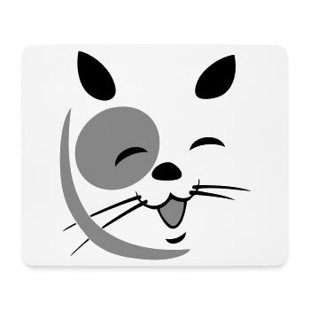 Katzengesicht - Mousepad (Querformat) - Weiß - Vorne