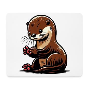 Otter - Mousepad (Querformat) - Weiß - Vorne