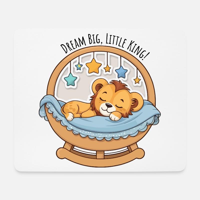 Löwenbaby im Sternenmobile - Mousepad (Querformat) - Weiß