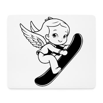 Snowboard Engel - Mousepad (Querformat) - Weiß - Vorne