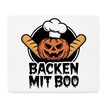 Halloween Kürbis mit Bäckermütze und Brot - Mousepad (Querformat) - Weiß - Vorne