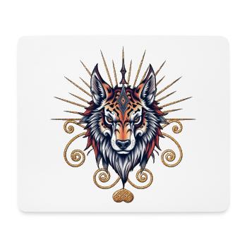 Atemberaubender Wolfskopf - Mousepad (Querformat) - Weiß - Vorne