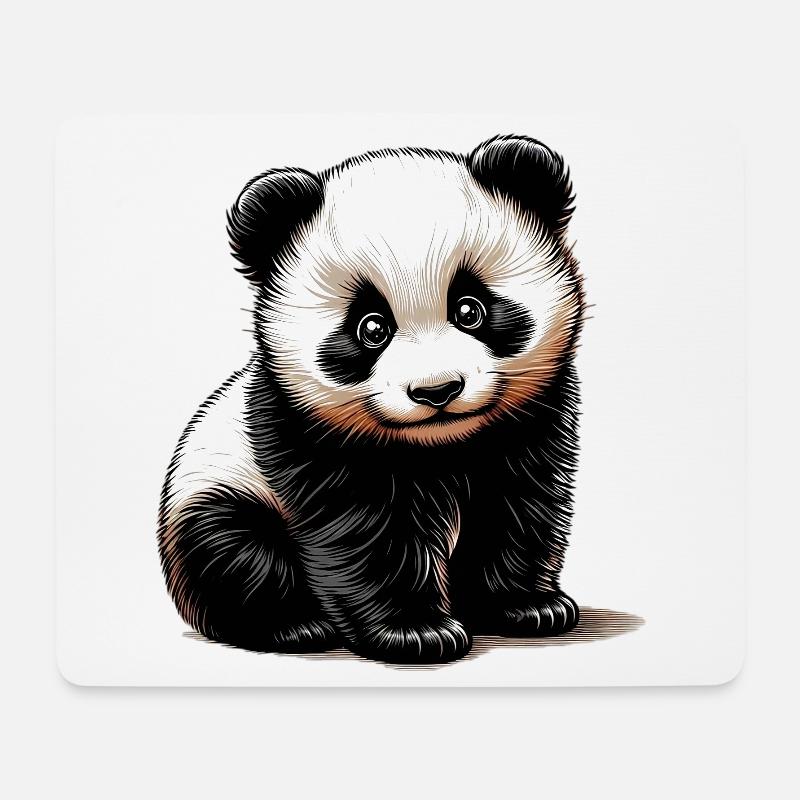 Panda - Mousepad (Querformat) - Weiß