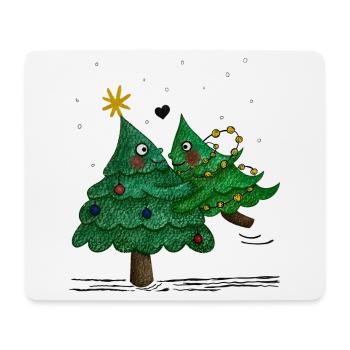 De jolis sapins de Noël - Tapis de souris (format paysage) - blanc - Devant