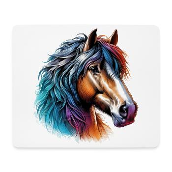 Cheval - Tapis de souris (format paysage) - blanc - Devant