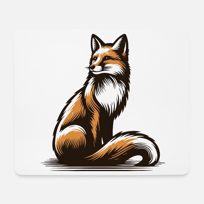 Fox - Mousepad (Querformat) - Weiß