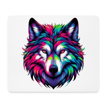 Loup - Tapis de souris (format paysage) - blanc - Devant