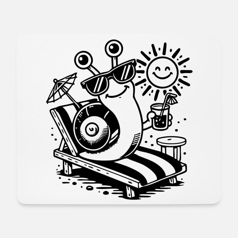 Snail - Tapis de souris (format paysage) - blanc
