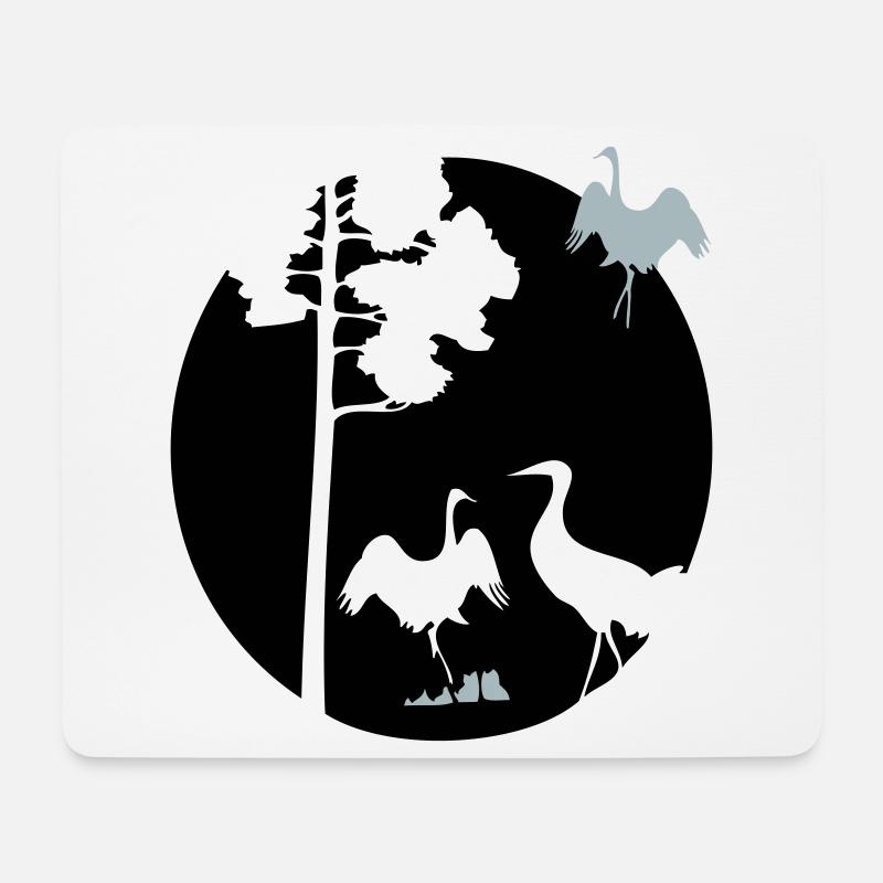 Afrika Kraniche - Mousepad (Querformat) - Weiß