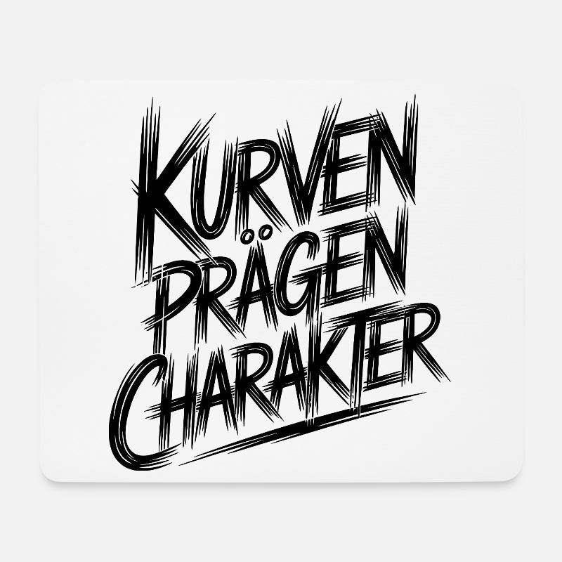 Kurven praegen Charakter - Mousepad (Querformat) - Weiß