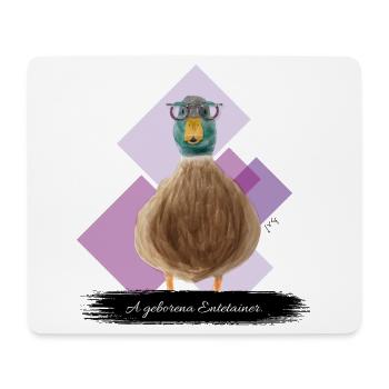 JvG Ente "A geborena Entetainer" - Mousepad (Querformat) - Weiß - Vorne