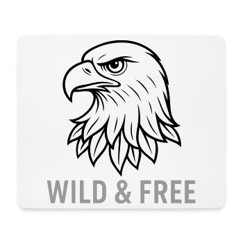 Adler Adlerkopf Wild and free - Mousepad (Querformat) - Weiß - Vorne