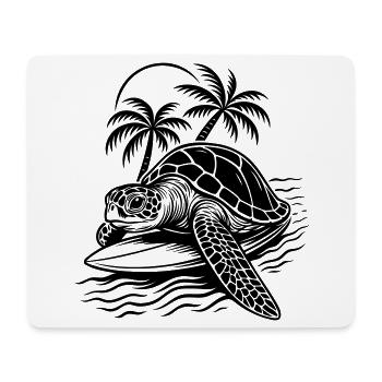 Surf Turtle - Tropical Beach Vibes - Mouse Pad (horizontal) - white - Front