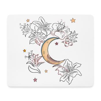 Moon with Flowers - Mouse Pad (horizontal) - white - Front