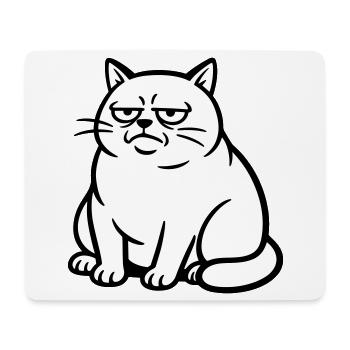 Bored cat - Mouse Pad (horizontal) - white - Front