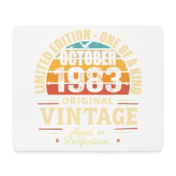 Retro October 1983 - birthday october 1983 - Mouse Pad (horizontal) - white - Front