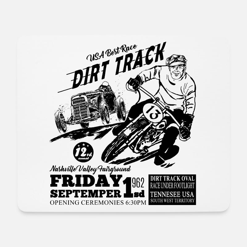 Tennesee Dirt Track Black - Mouse Pad (horizontal) - white