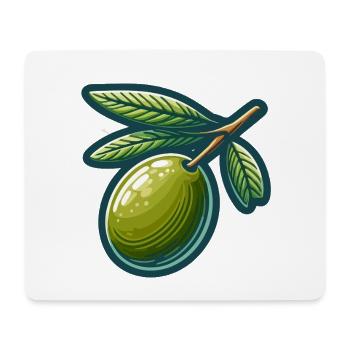 Olivenzweig-Muster für Naturkleidung - Mousepad (Querformat) - Weiß - Vorne