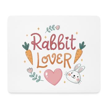 Rabbit in Love with Carrots - Mouse Pad (horizontal) - white - Front