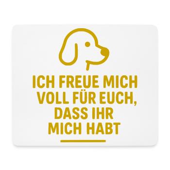Motif de chien ludique aimant effronté dicton - Tapis de souris (format paysage) - blanc - Devant