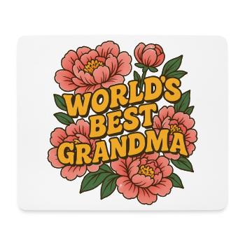 Florale Illustration „Weltbeste Oma“ - Mousepad (Querformat) - Weiß - Vorne