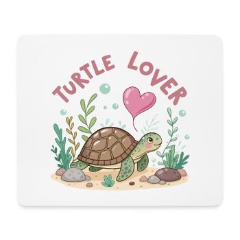 Pastel Flowered Turtle in Love - Mouse Pad (horizontal) - white - Front