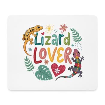 Lizard Lover Illustration - Tapis de souris (format paysage) - blanc - Devant