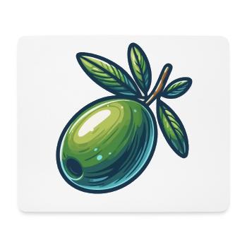 Stylized olive bright green - Mouse Pad (horizontal) - white - Front