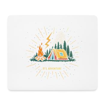 Camp Adventure: Tent and Fire - Mouse Pad (horizontal) - white - Front