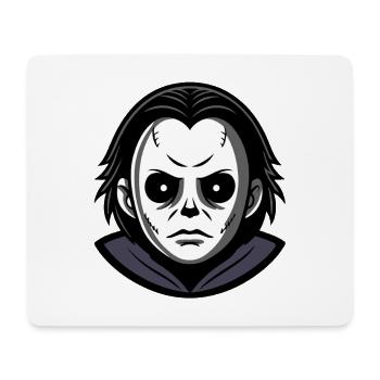 Böse Halloween-Maske monochromer Kapuzenpullover - Mousepad (Querformat) - Weiß - Vorne