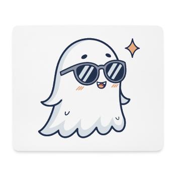 Fantôme chic aux lunettes - Tapis de souris (format paysage) - blanc - Devant