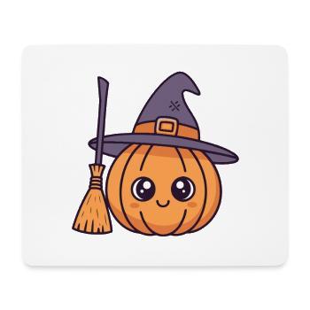 Citrouille sorcière kawaii - Tapis de souris (format paysage) - blanc - Devant