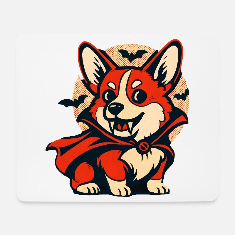 Heroic Fox Halloween cape - Mouse Pad (horizontal) - white
