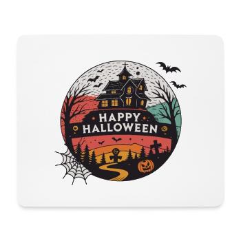 Halloween Round Haunted House - Mouse Pad (horizontal) - white - Front