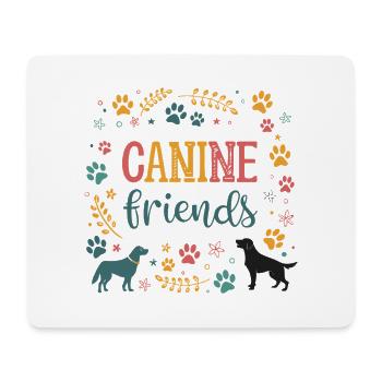 Bunte Hundefreundschaft - Mousepad (Querformat) - Weiß - Vorne