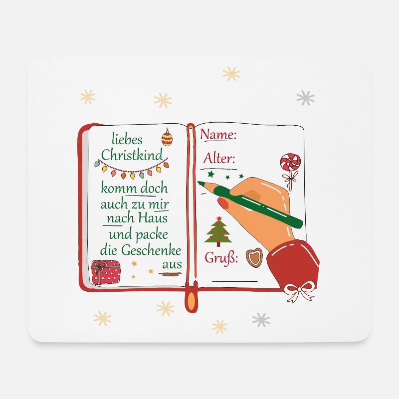 Wunschzettel Christkind - Mousepad (Querformat) - Weiß