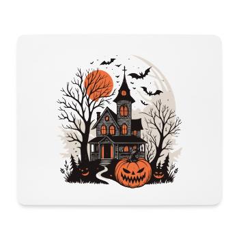Halloween House and Luminous Pumpkin - Mouse Pad (horizontal) - white - Front