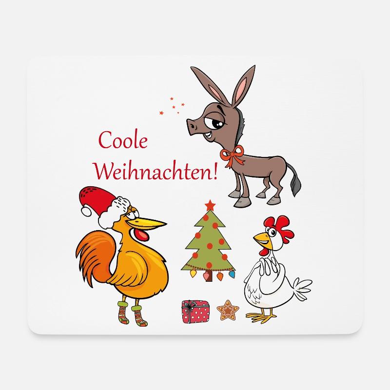 Coole Weihnachten - Mousepad (Querformat) - Weiß