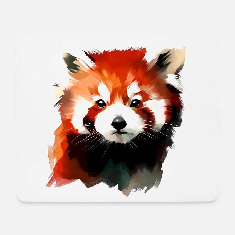 petit panda - Tapis de souris (format paysage) - blanc